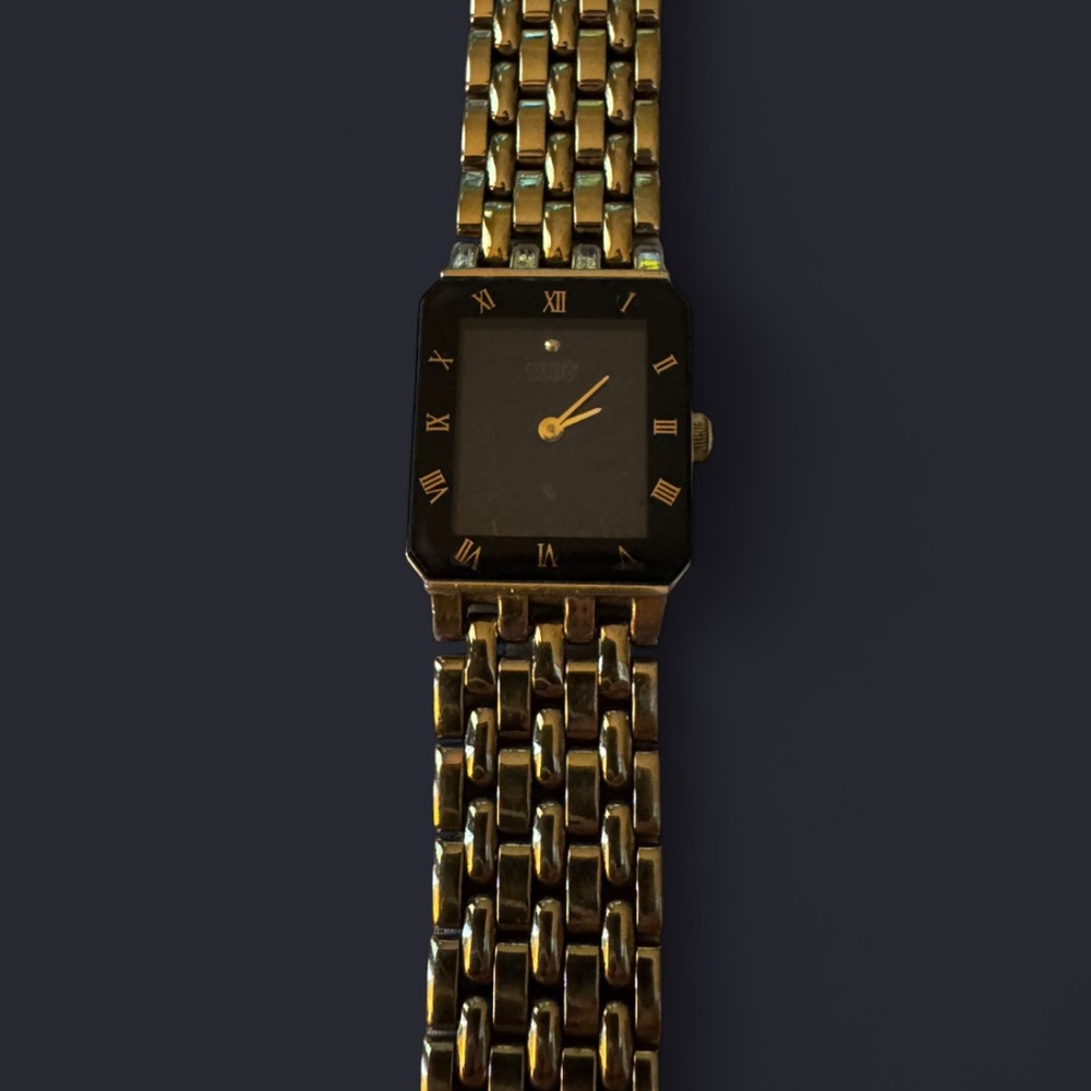 Vintage Citizen Gold Watch with Black Dial
